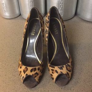 RLR leopard pony fur pumps